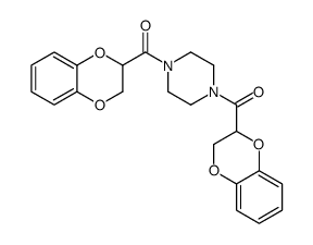 Doxazosin Related Compound F (15 mg) (N,N'-bis(1,4-benzodioxane-2-carbonyl)piperazine) structure, CAS 617677-53-9