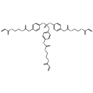 2-Propenoic acid, 1,1',1''-[phosphinothioylidynetris(oxy-4,1-phenyleneiminocarbonyloxy-2,1-ethanediyl)] ester structure, CAS 1072454-85-3