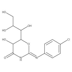 (5R,6S)-2-[(4-Chlorophenyl)amino]-5-hydroxy-6-[(1R,2R)1,2,3-trihydroxypropyl]-5,6-dihydro-4H-1,3-oxa structure, CAS 2518301-34-1