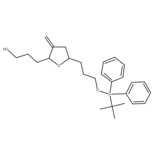 3-((2S,5S)-5-(3-((tert-butyldiphenylsilyl)oxy)propyl)-3-methylenetetrahydrofuran-2-yl)propan-1-ol structure, CAS 481048-21-9