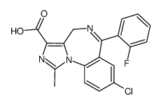8-chloro-6-(o-fluorophenyl)-1-methyl-4H-imidazo[1,5-a][1,4]benzodiazepine-3-carboxylic acid structure, CAS 59468-44-9
