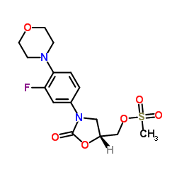 (R)-[3-(3-Fluoro-4-morpholinophenyl)-2-oxo-5-oxazolidinyl]methyl methanesulfonate structure, CAS 174649-09-3