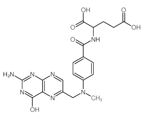 L-Glutamic acid, N-[4-[[ (2-amino-1, 4-dihydro-4-oxo-6-pteridinyl)meth yl]methylamino]benzoyl]- structure, CAS 2410-93-7
