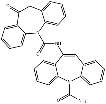 5H-Dibenz[b,f]azepine-5-carboxamide, N-[5-(aminocarbonyl)-5H-dibenz[b,f]azepin-10-yl]-10,11-dihydro-10-oxo- structure, CAS 2642430-32-6