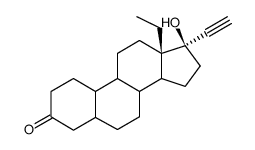 Rac-13-ethyl-17-hydroxy-18,19-dinor-5α,17α-pregn-20-yn-3-one structure, CAS 20402-55-5