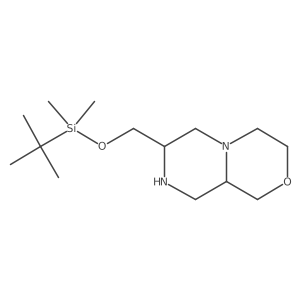 Pyrazino[2,1-c][1,4]oxazine, 7-[[[(1,1-dimethylethyl)dimethylsilyl]oxy]methyl]octahydro-, (7S,9aS)- structure, CAS 929047-30-3