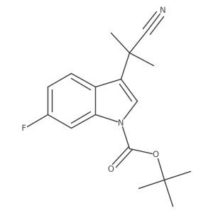 TERT-BUTYL 3-(2-CYANOPROPAN-2-YL)-6-FLUORO-1H-INDOLE-1-CARBOXYLATE structure, CAS 1219945-15-9