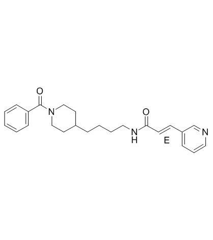 (E)-N-[4-(1-BENZOYL-PIPERIDIN-4-YL)-BUTYL]-3-PYRIDIN-3-YL-ACRYLAMIDE structure, CAS 658084-64-1