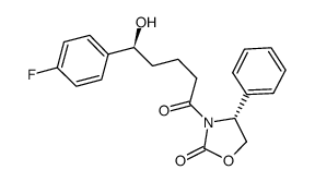 (R)-3-((S)-5-(4-fluorophenyl)-5-hydroxypentanoyl)-4-phenyloxazolidin-2-one structure, CAS 404874-94-8