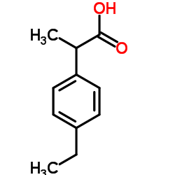 (2RS)-2-(4-ETHYLPHENYL)PROPANOIC ACID structure, CAS 3585-52-2