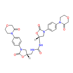 1,3-bis(((S)-2-oxo-3-(4-(3- oxomorpholino)phenyl)oxazolidin-5- yl)methyl)urea structure, CAS 1365267-35-1