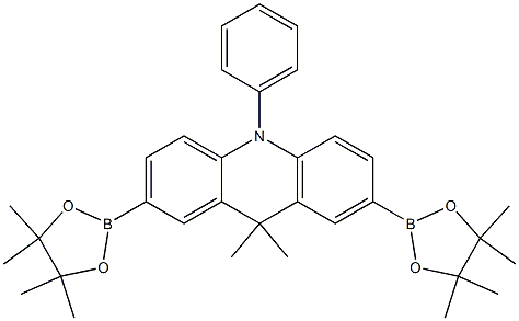 9,10-dihydro-9,9-dimethyl-10-phenyl-2,7-bis(4,4,5,5,-tetramethyl-1,3,2-dioxaborolan-2-yl)acridine structure, CAS 1914070-23-7