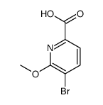 5-Bromo-6-methoxypyridine-2-carboxylic acid structure, CAS 1214334-70-9