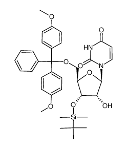 5'-O-(4,4'-DiMethoxytrityl)-3'-O-t-butyldiMethylsilyl uridine structure, CAS 81246-81-3