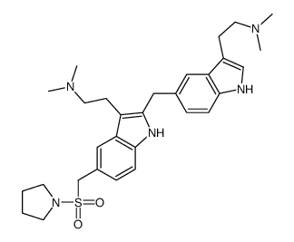 2-[5-[[3-[2-(dimethylamino)ethyl]-5-(pyrrolidin-1-ylsulfonylmethyl)-1H-indol-2-yl]methyl]-1H-indol-3-yl]-N,N-dimethylethanamine structure, CAS 1330166-13-6