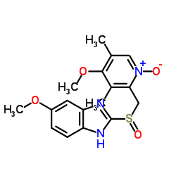 5-METHOXY-2-[((4-METHOXY-3,5-DIMETHYL-1-OXIDO-2-PYRIDINYL)METHYL)SULFINYL]-BENZIMIDAZOLE structure, CAS 176219-04-8
