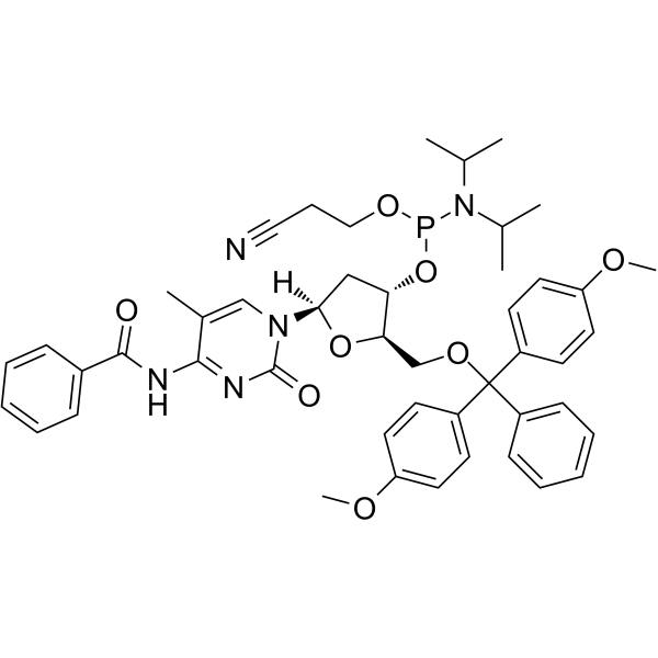 5'-O-(4,4'-DIMETHOXYTRITYL)-5-METHYL-N4-BENZOYL-2'-DEOXYCYTIDINE-3'-(2-CYANOETHYL-N,N-DIISOPROPYL)PHOSPHORAMIDITE structure, CAS 105931-57-5