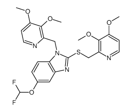 5-(Difluoromethoxy)-1-[(3,4-dimethoxy-2-pyridinyl)methyl]-2-{[(3, 4-dimethoxy-2-pyridinyl)methyl]sulfanyl}-1H-benzimidazole structure, CAS 957470-58-5