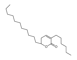 (S)-3-Hexyl-5,6-dihydro-6-undecyl-2H-pyran-2-one structure, CAS 130676-64-1