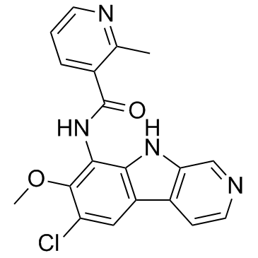 N-(6-CHLORO-7-METHOXY-9H-PYRIDO[3,4-B]INDOL-8-YL)-2-METHYLNICOTINAMIDE structure, CAS 783348-36-7