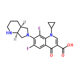 3-Quinolinecarboxylic acid, 1-cyclopropyl-6,8-difluoro-1,4-dihydro-7-(octahydro-6H-pyrrolo[3,4-b]pyridin-6-yl)-4-oxo-, (4aS-cis)- structure, CAS 151213-15-9