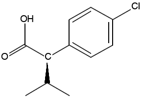 (R)-2-(4-Chloro-phenyl)-3-methyl-butyricacid structure, CAS 63640-09-5