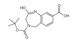 4H-1,4-Benzodiazepine-4,8-dicarboxylicacid-1,2,3,5-tetrahydro-2-oxo-4-(1,1-DimethylEthyl)ester structure, CAS 637338-11-5