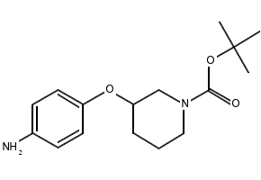 3-(4-Amino-phenoxy)-piperidine-1-carboxylicacidtert-butylester structure, CAS 643087-95-0