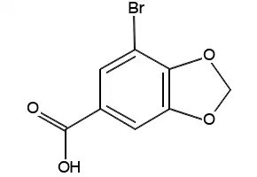 7-Bromobenzo[d][1,3]dioxole-5-carboxylicacid structure, CAS 66799-93-7