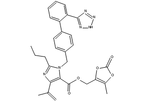 4-(1-Methylethenyl)-2-propyl-1-[[2'-(2H-tetrazol-5-yl)[1,1'-biphenyl]-4-yl]methyl]-1H-Imidazole-5-carboxylicacid(5-Methyl-2-oxo-1,3-dioxol-4-yl)methylester structure, CAS 879562-26-2