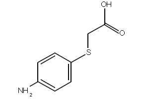 (4-Aminophenylthio)aceticacid structure, CAS 104-18-7