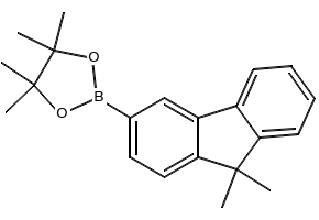 2-(9,9-Dimethyl-9H-fluoren-2-yl)-4,4,5,5-tetramethyl-1,3,2-dioxaborolane structure, CAS 569343-09-5