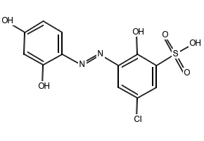 4-Chloro-6-(2,4-dihydroxyphenylazo)-1-hydroxybenzene-2-sulfonicacid structure, CAS 4386-25-8