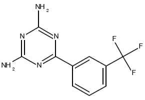 2,4-Diamino-6-[3-(trifluoromethyl)phenyl]-1,3,5-triazine structure, CAS 30508-78-2