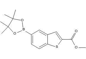 Methyl5-(4,4,5,5-tetramethyl-1,3,2-dioxaborolan-2-yl)-benzothiophene-2-carboxylate structure, CAS 690632-26-9