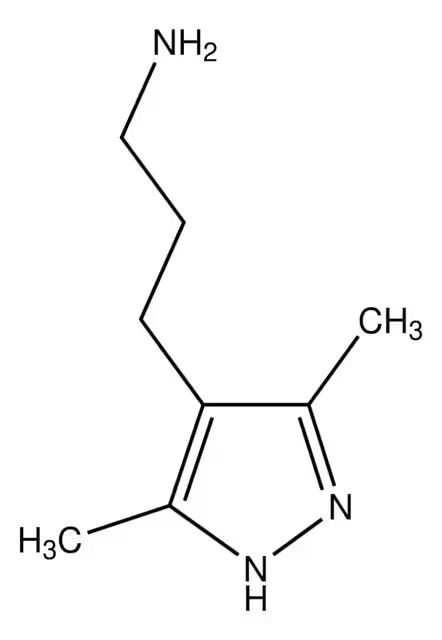 3-(3,5-dimethyl-1H-pyrazol-1-yl)propan-1-amine structure, CAS 62821-89-0
