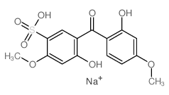 2,2'-Dihydroxy-4,4'-dimethoxy-5-sulfobenzophenoneSodiumsalt structure, CAS 3121-60-6