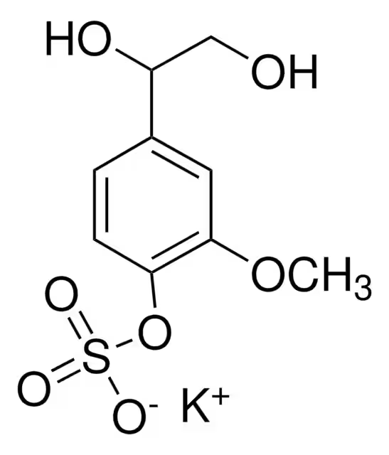 (3-Methoxy-4-sulfonyloxyphenyl)glycolpotassiumsalt structure, CAS 71324-20-4