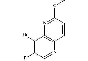 8-Bromo-7-fluoro-2-methoxy-1,5-naphthyridine structure, CAS 724788-70-9