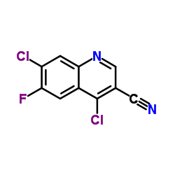 4,7-Dichloro-6-fluoro-quinoline-3-carbonitrile structure, CAS 886362-74-9
