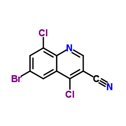 6-Bromo-4,8-dichloro-quinoline-3-carbonitrile structure, CAS 886362-77-2