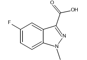 5-Fluoro-1-methyl-1H-indazole-3-carboxylicacid structure, CAS 886368-88-3