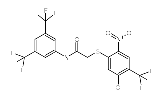 N1-[3,5-Di(trifluoromethyl)phenyl]-2-([5-chloro-2-nitro-4-(trifluoromethyl)phenyl]thio)acetamide structure, CAS 217490-29-4