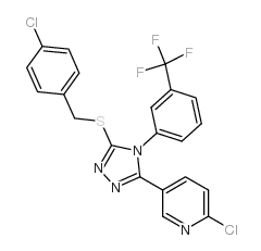 2-Chloro-5-(5-[(4-chlorobenzyl)thio]-4-[3-(trifluoromethyl)phenyl]-4H-1,2,4-triazol-3-yl)pyridine structure, CAS 680216-98-2