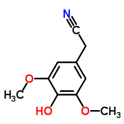 3,5-Dimethoxy-4-hydroxyphenylacetonitrile structure, CAS 42973-55-7