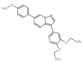 3-(3,4-Diethoxy-phenyl)-6-(4-methoxy-phenyl)-pyrazolo[1,5-a]pyrimidine structure, CAS 893612-73-2