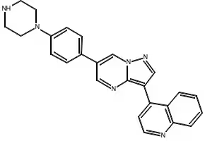 3-Phenyl-6-(3,4,5-trimethoxy-phenyl)-pyrazolo[1,5-a]pyrimidine structure, CAS 893613-41-7