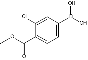 3-Chloro-4-methoxycarbonyl)benzeneboronicacid structure, CAS 603122-82-3
