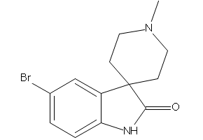 1,2-Dihydro-2-oxo-1'-methylspiro[5-bromo-3H-indole-3,4'-piperidine] structure, CAS 920023-48-9