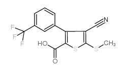 4-Cyano-5-(methylthio)-3-[3-(trifluoromethyl)phenyl]thiophene-2-carboxylicacid structure, CAS 116492-99-0